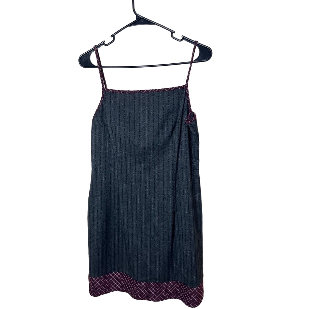 Vintage All That Jazz 90s Gray Pinstriped Dress Size 11/12